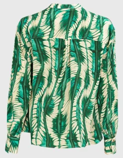 Gemusterte Seiden Bluse