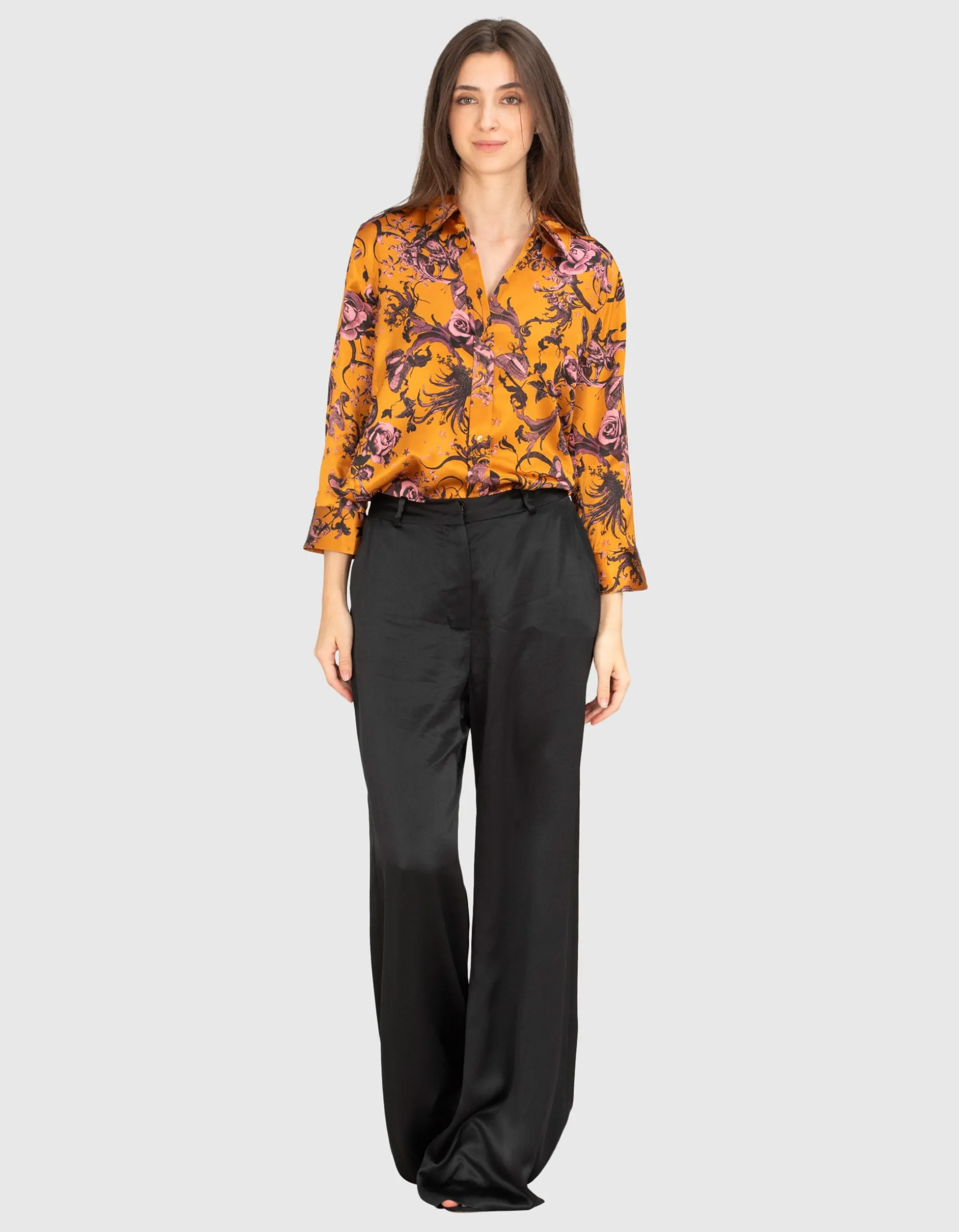 Gemusterte Seiden Bluse