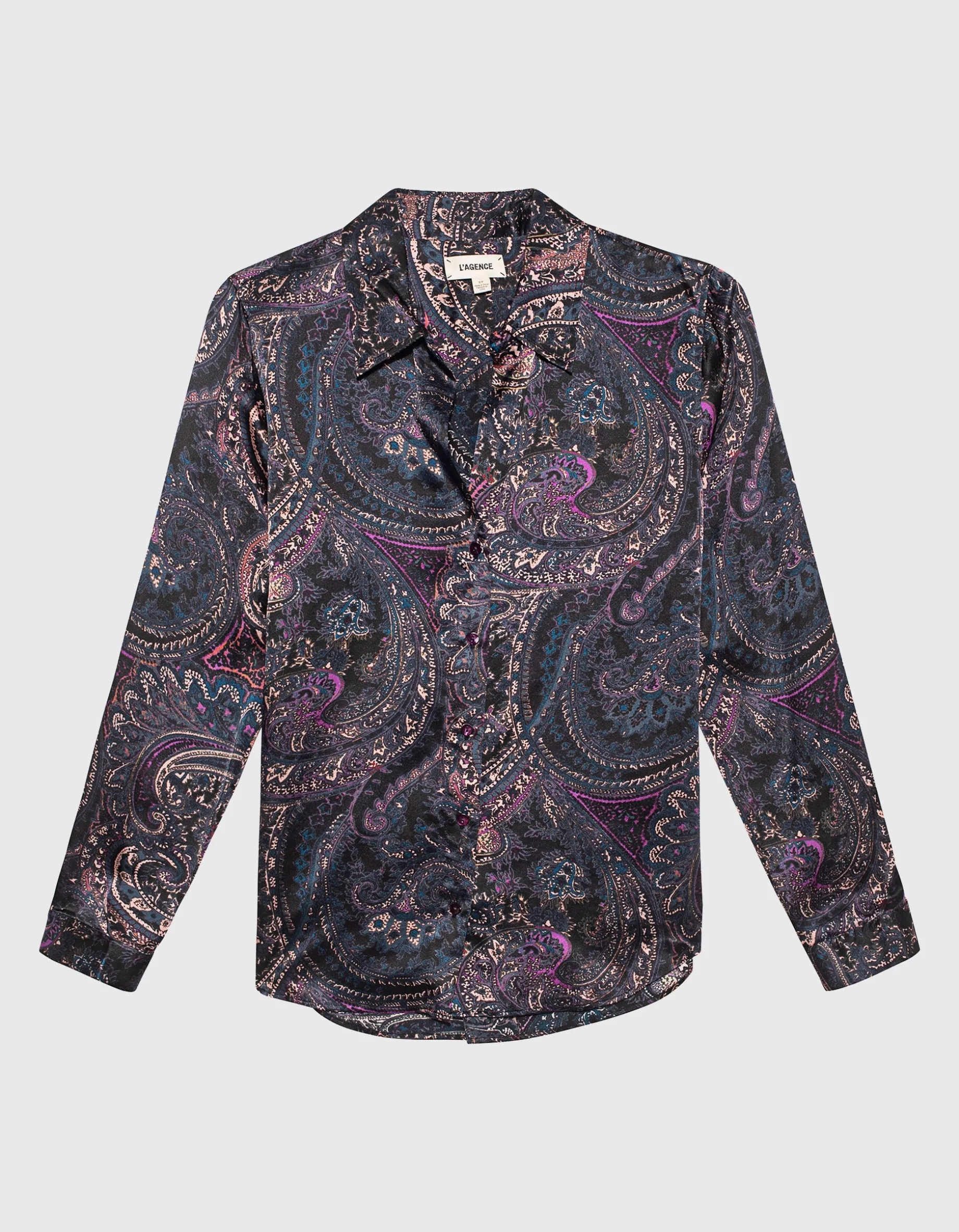 Gemusterte Seiden-Bluse