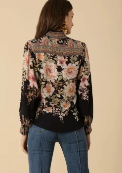 Gemusterte Seidenbluse