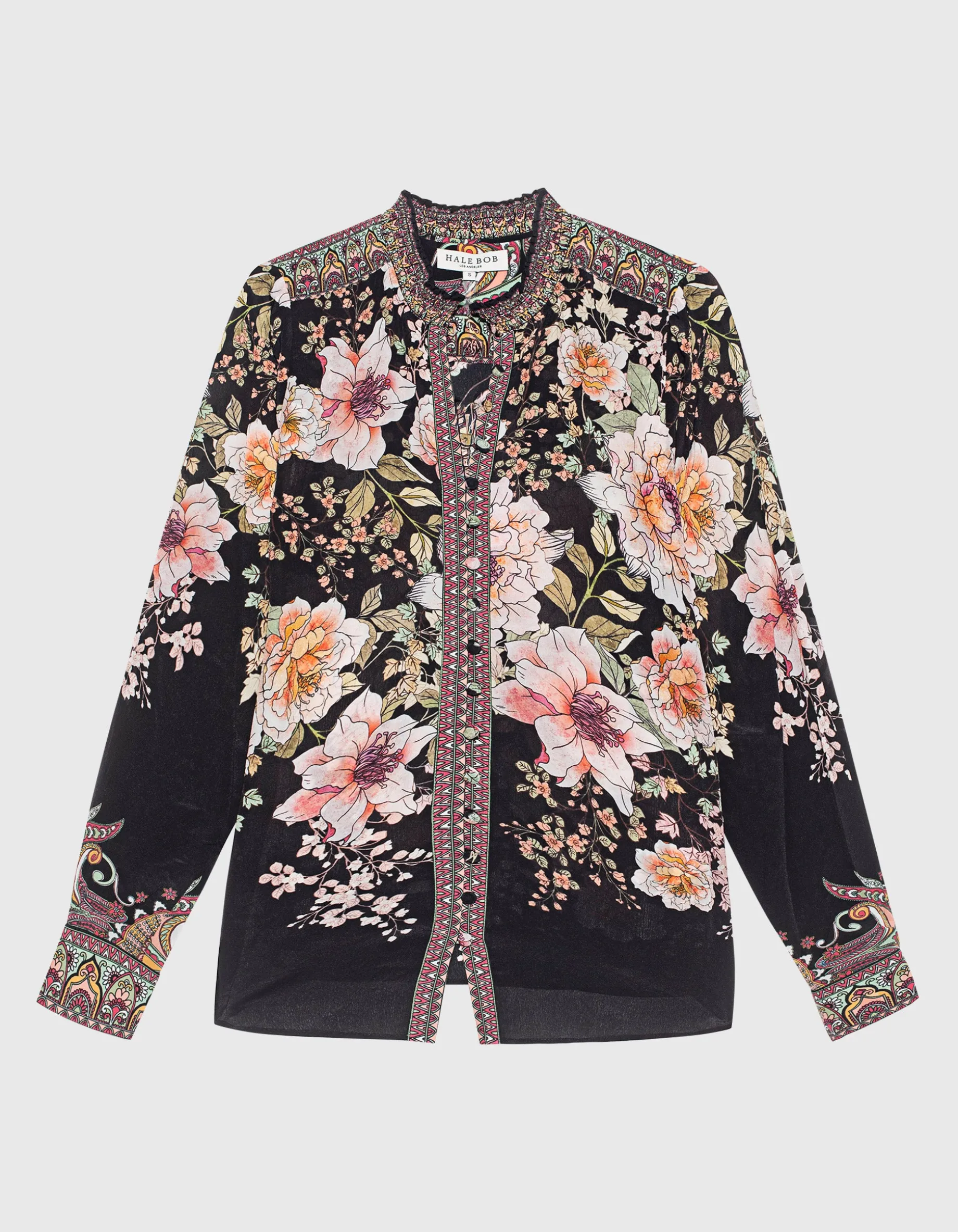Gemusterte Seidenbluse