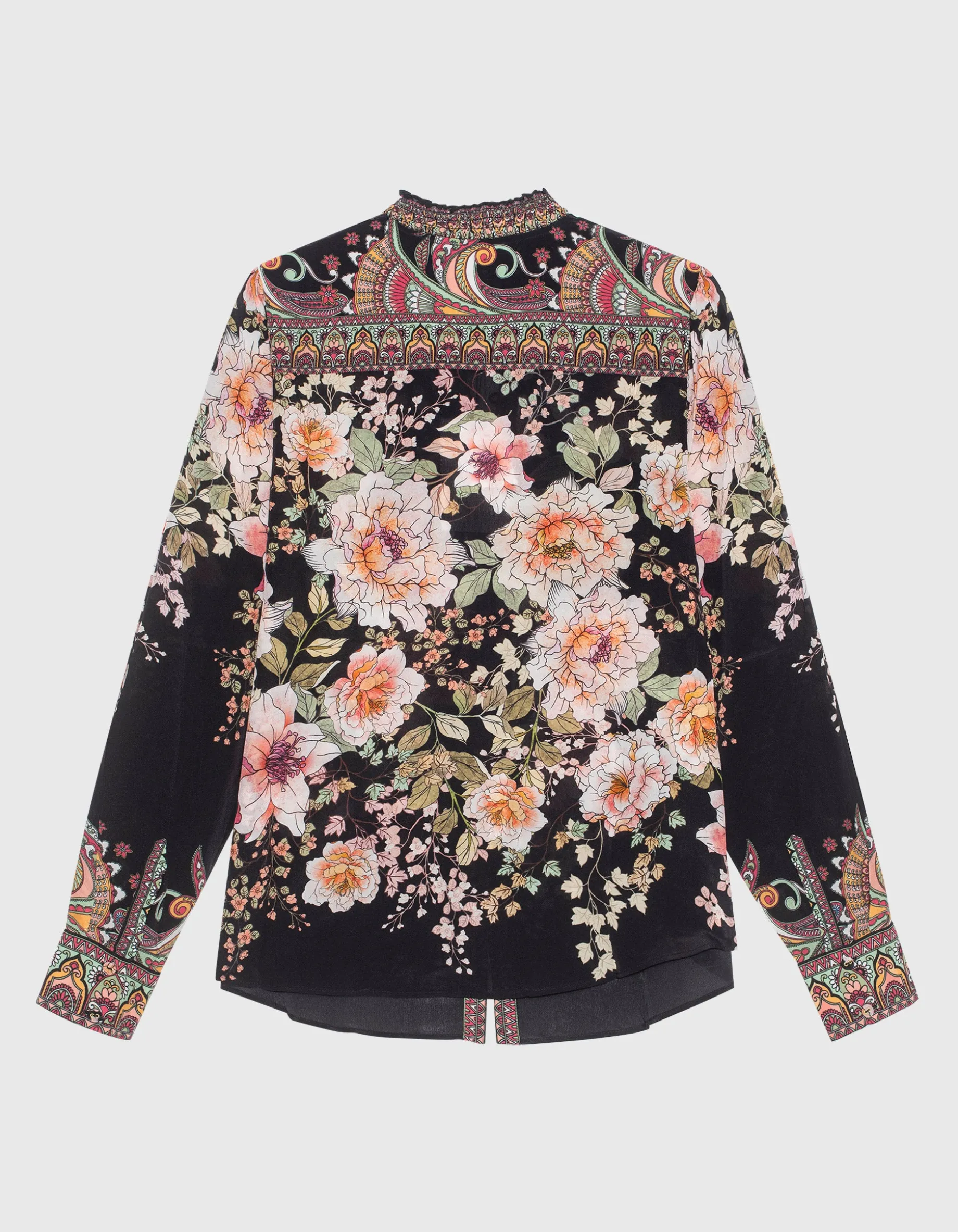 Gemusterte Seidenbluse