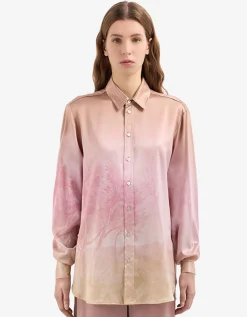 Gemusterte Seiden-Bluse Adastrgum