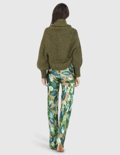 Gemusterte Seiden-Mix Hose