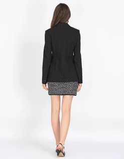 Gemusterter Blazer mit Satin-Revers