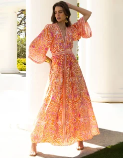 Gemustertes Midi-Kleid