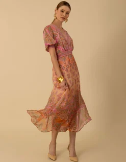 Gemustertes Seiden-Mix Kleid