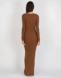 Geripptes Maxi Kleid