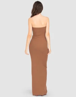 Geripptes Tube-Maxi-Kleid