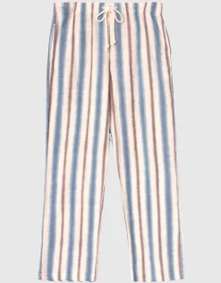 Gestreifte Musselin-Hose Blanche