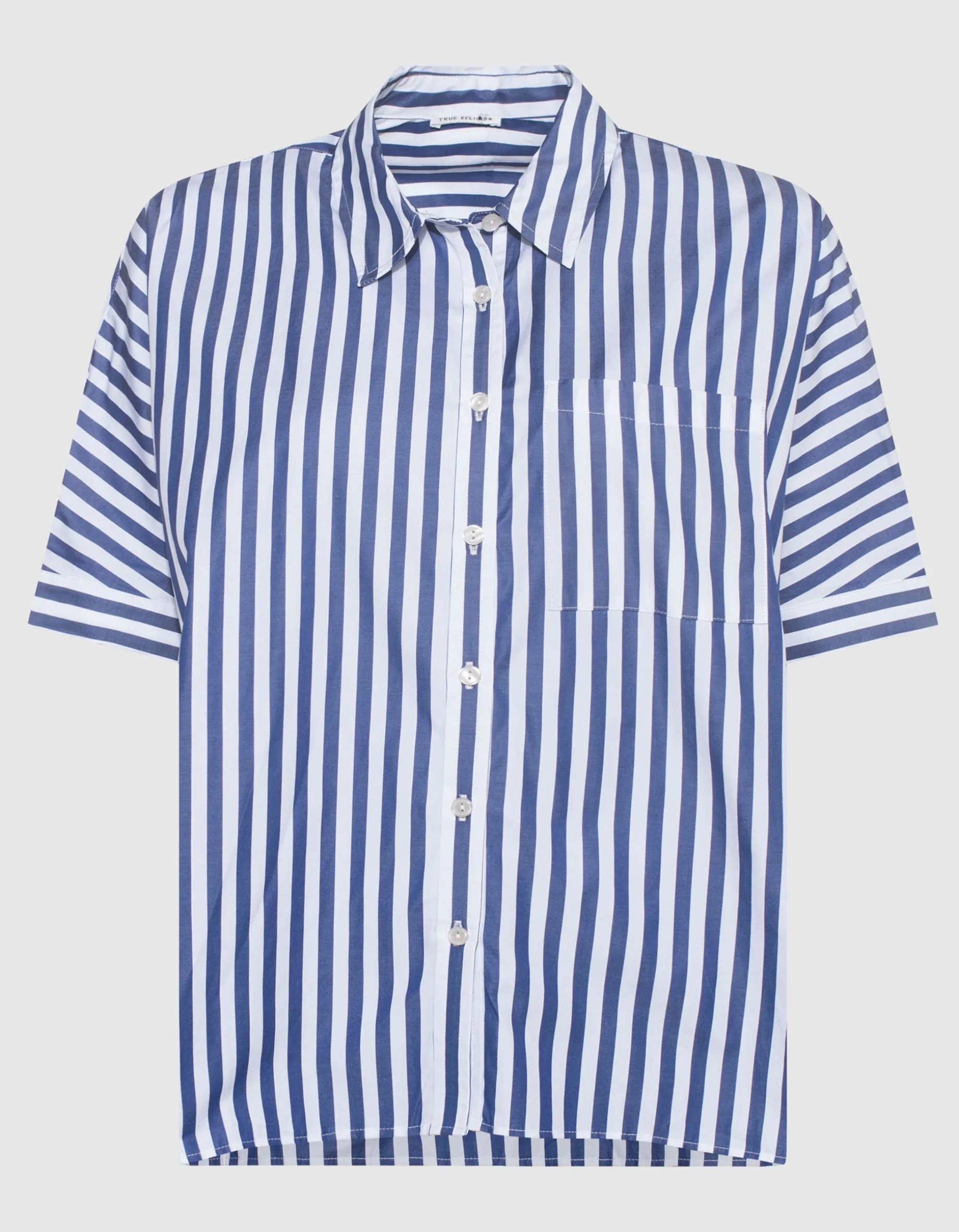 Gestreifte Oversize-Kurzarm-Bluse