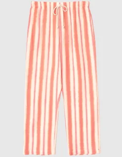 Gestreifte Wide-Leg Hose Blanche