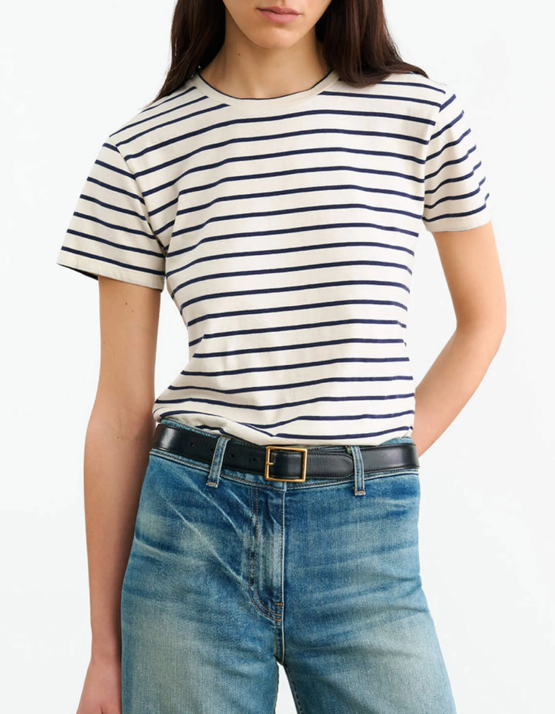 Gestreiftes Baumwoll T-Shirt Lana