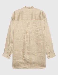 Gestreiftes Oversize Leinen-Mix Hemd Klariana