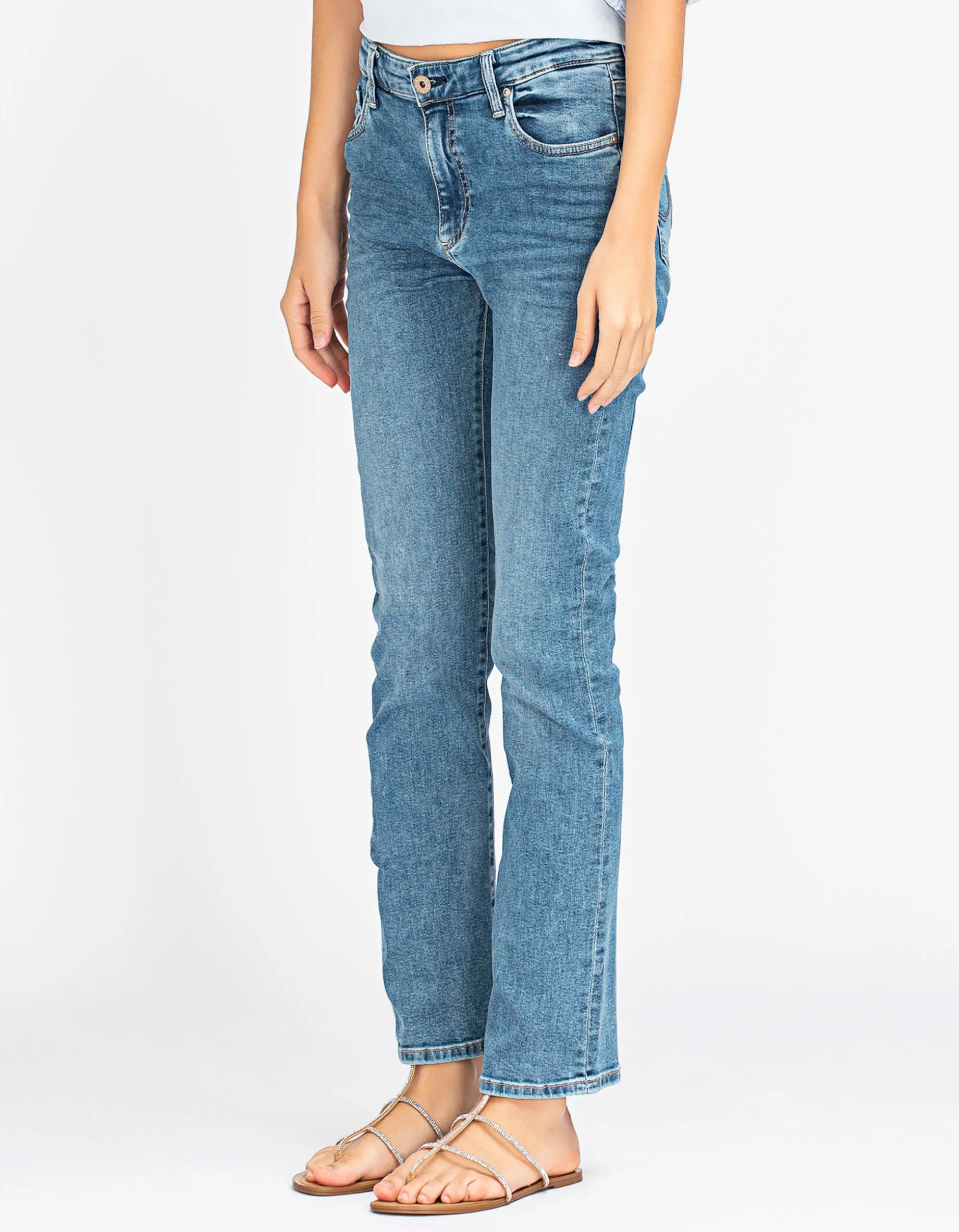 High-Rise Straight-Leg Jeans