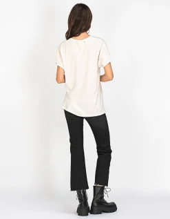 High-Waist Bootcut Jeans mit offenem Saum