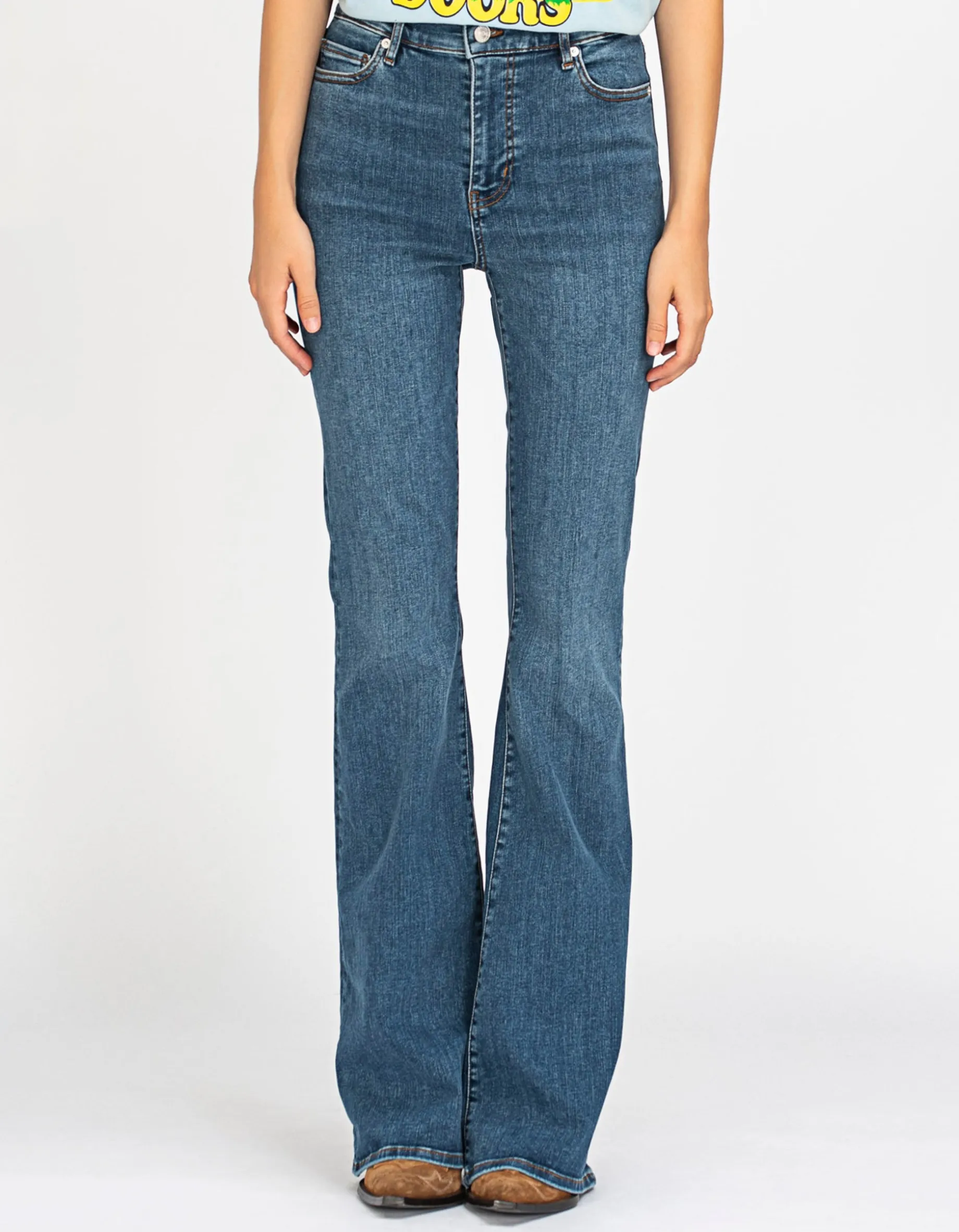 High-Waist Flare-Leg Jeans