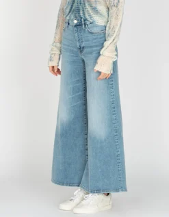 High-Waist Palazzo Crop Wide-Leg Jeans