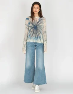 High-Waist Palazzo Crop Wide-Leg Jeans