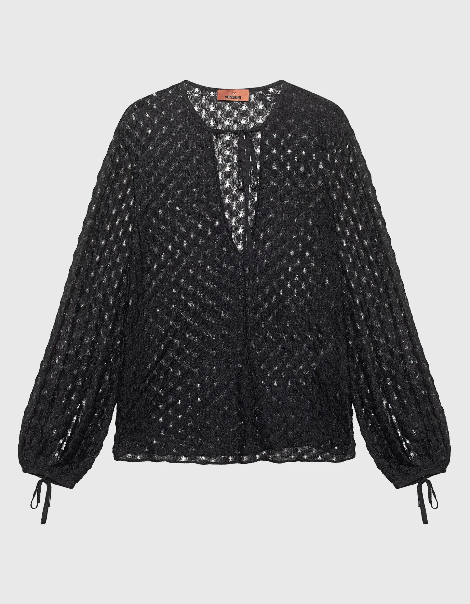 Häkelspitzen-Bluse mit Bindedetails
