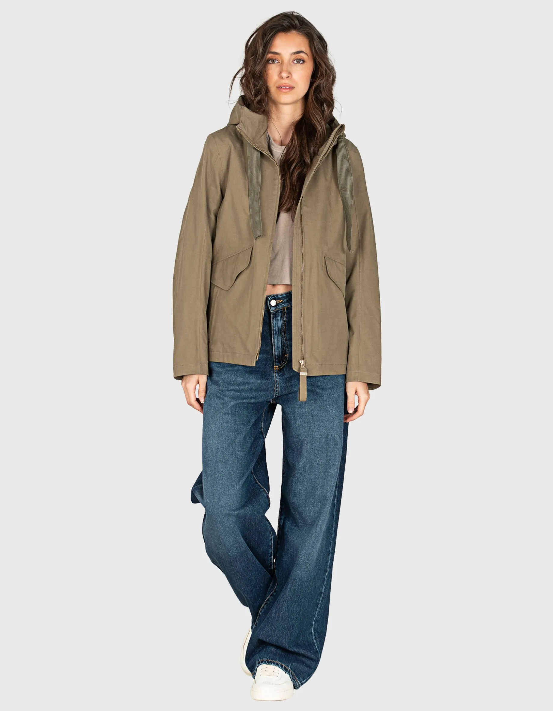 Jacke mit Leinenanteil