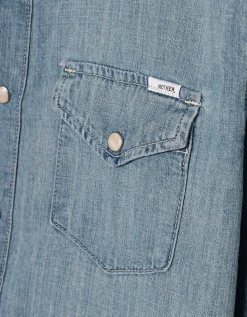 Jeans Hemd mit Kragen-Broschen