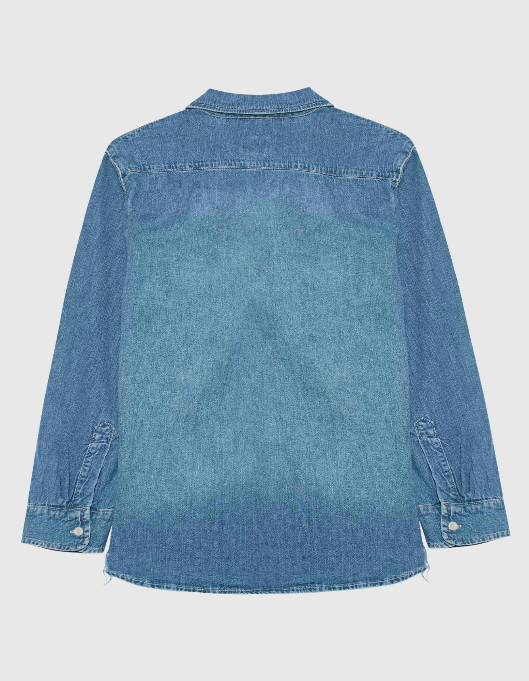 Jeanshemd mit offenem Saum