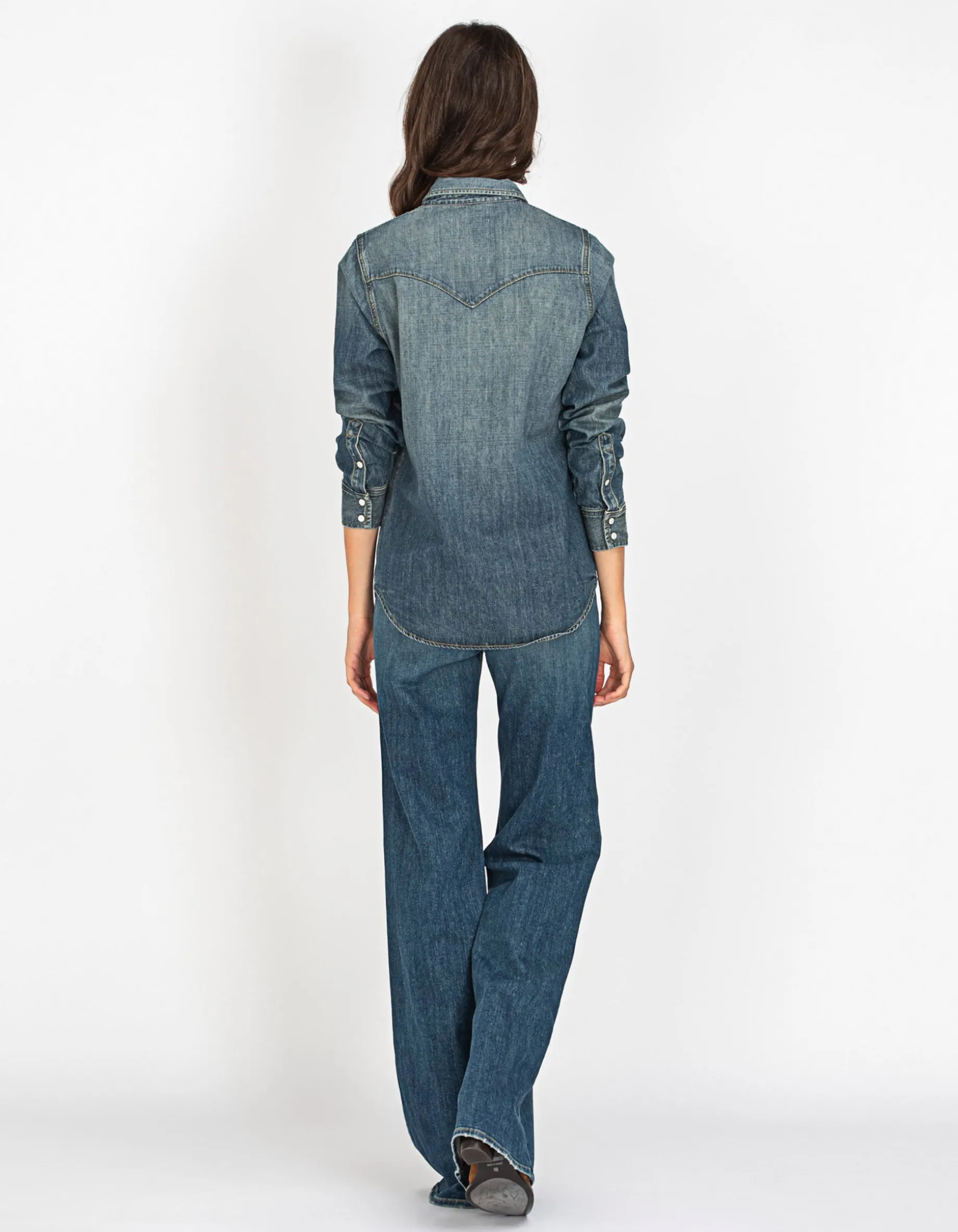 Jeanshemd Travis mit Druckknöpfen