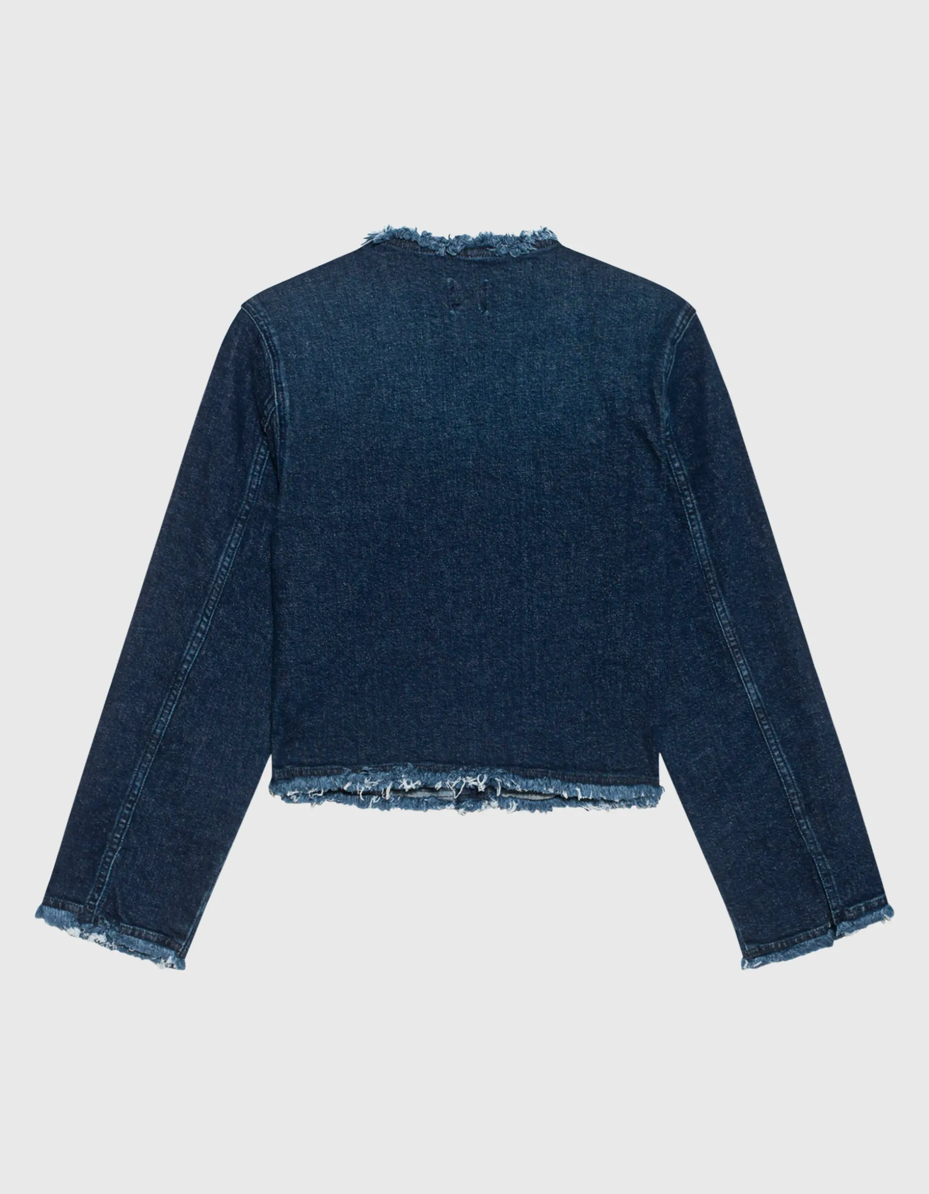 Jeansjacke mit Fransenkanten