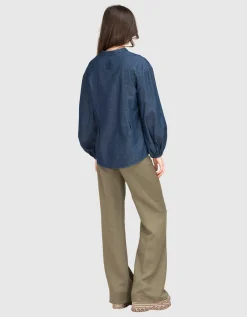 Jeans-Tunika mit Ballon-Ärmeln