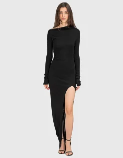 Jersey Maxi-Kleid Ciro mit Schlitz