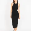 Jersey-Midi-Kleid mit Raffungen