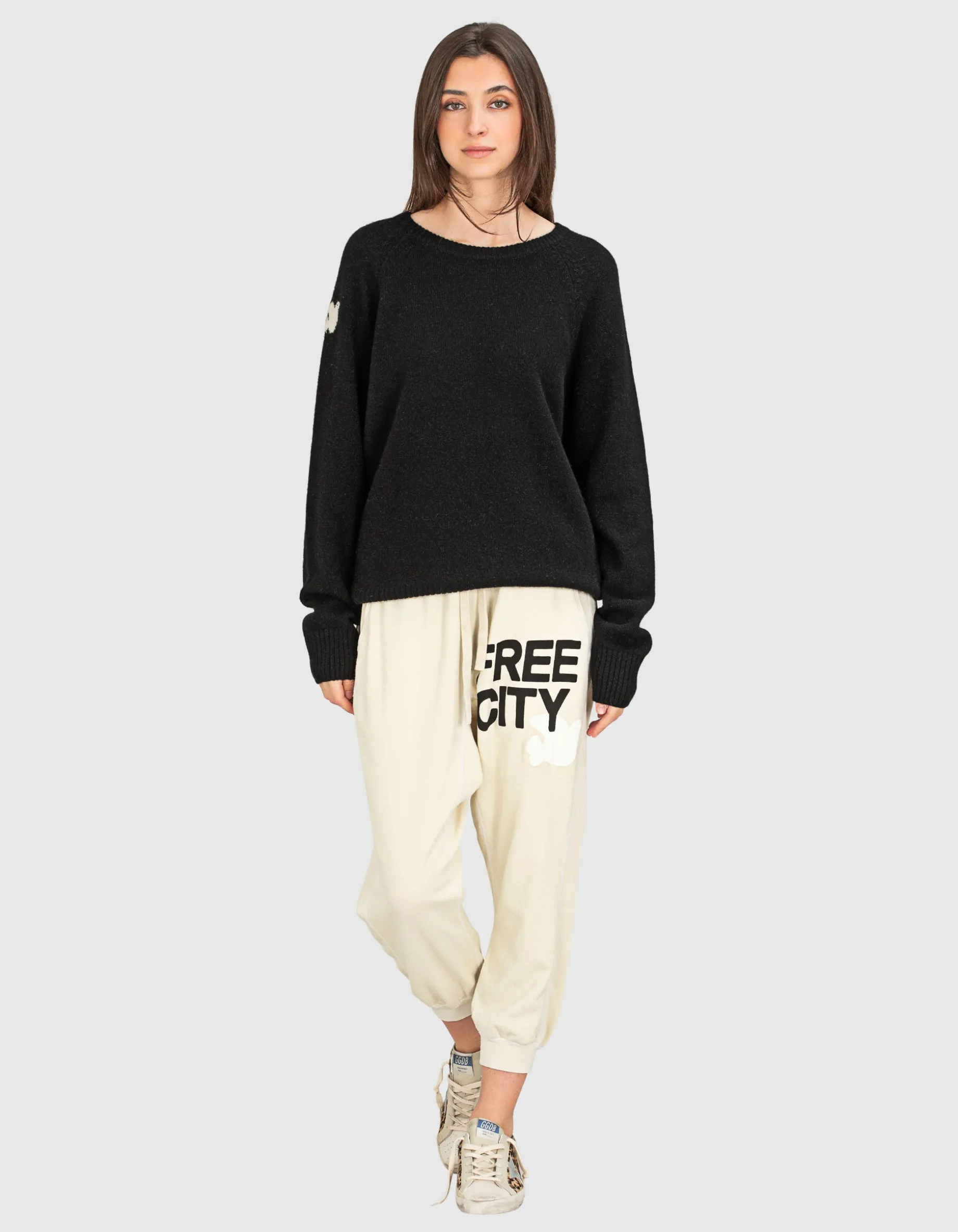 Kaschmir-Pullover mit Wording