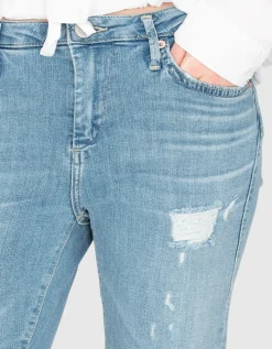Kick-Flare Jeans Halle mit offenem Saum
