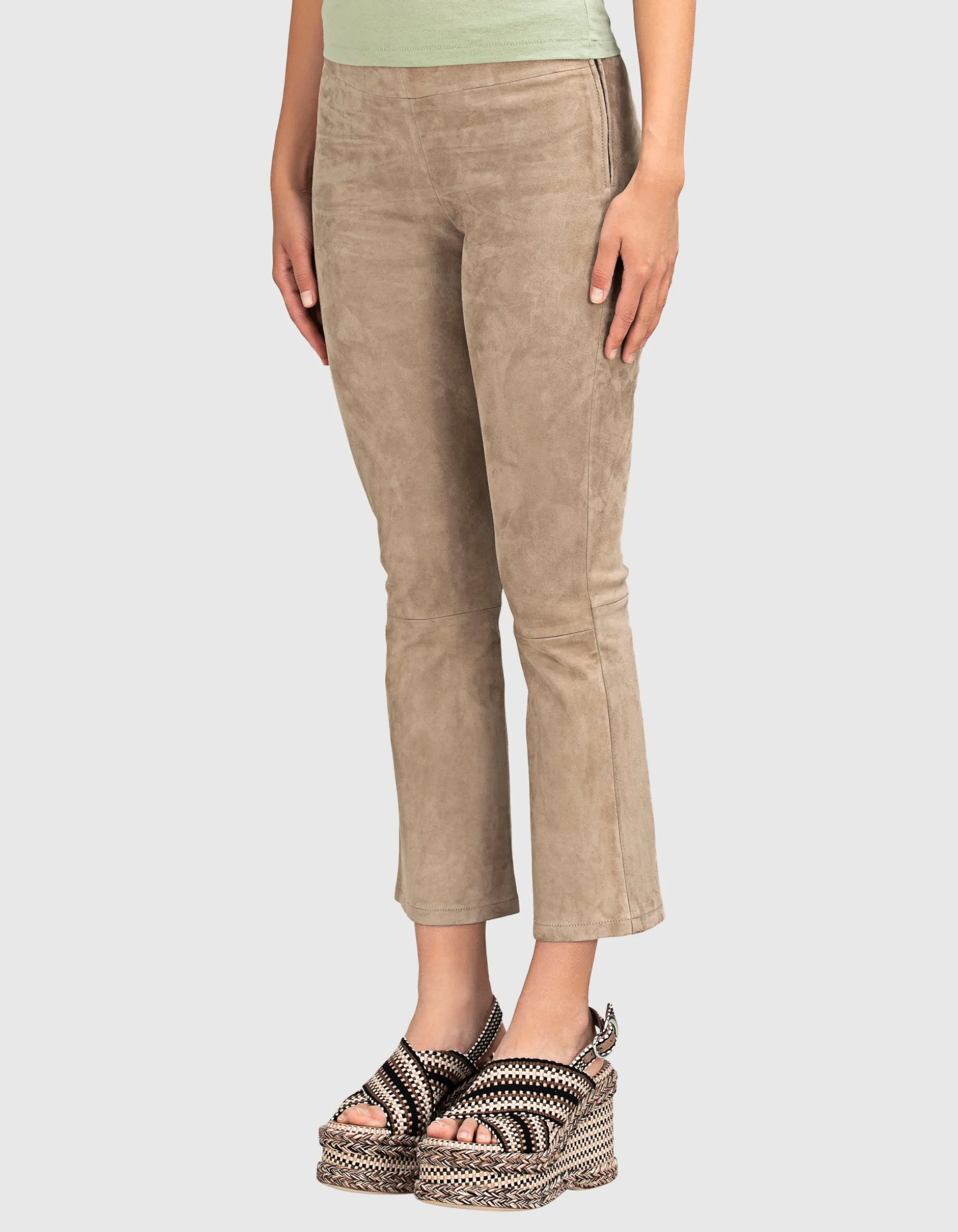 Kick-Flare Veloursleder-Hose Zaragozsa