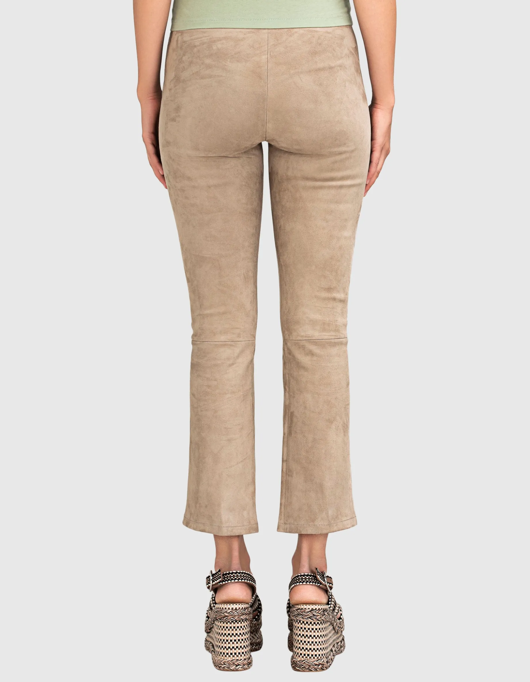 Kick-Flare Veloursleder-Hose Zaragozsa