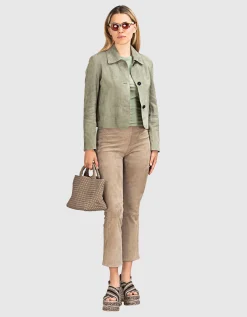 Kick-Flare Veloursleder-Hose Zaragozsa