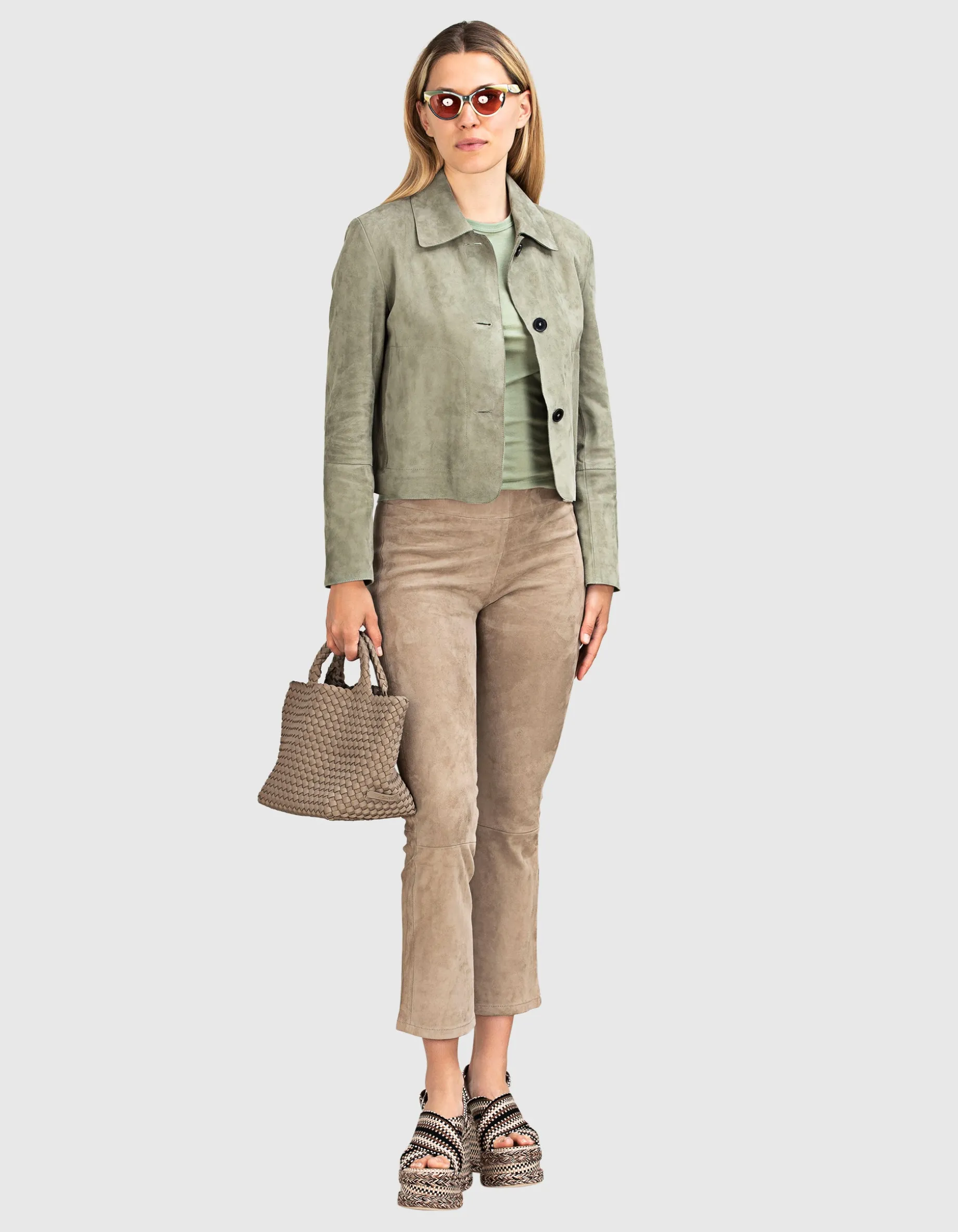 Kick-Flare Veloursleder-Hose Zaragozsa
