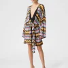 Kimono-Cover-up aus Lamé-Viskose-Spitze mit Bindegürtel