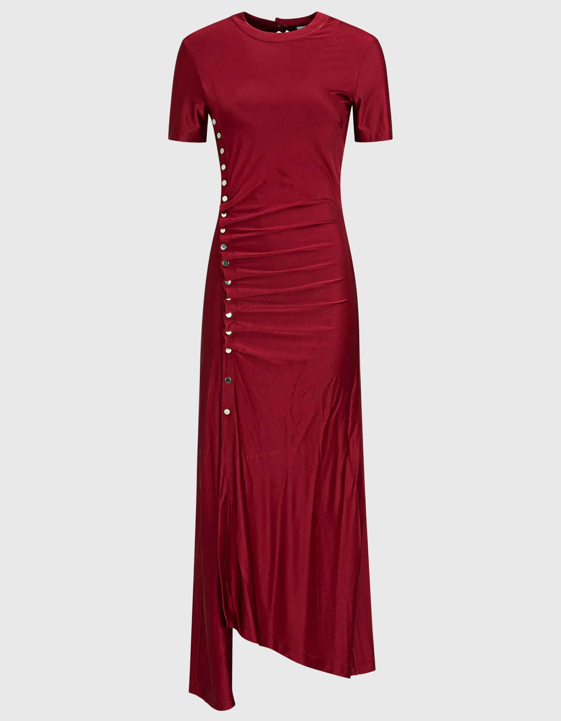 Kleid mit Raffung und Knöpfen