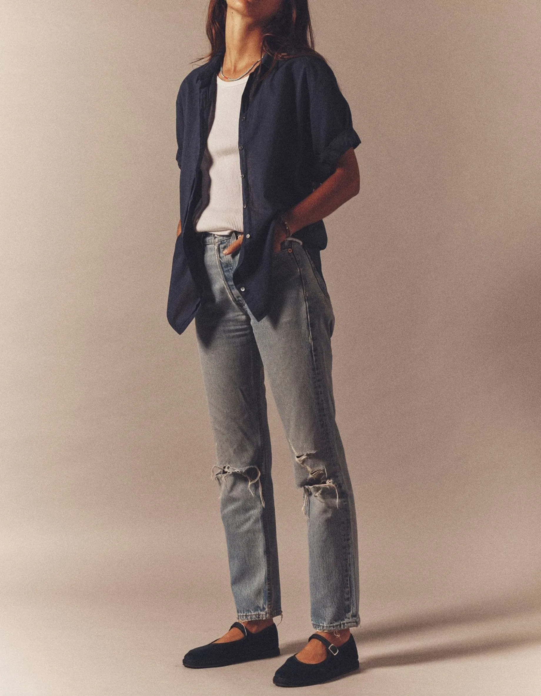 Kurzarm Oversize-Bluse Channing
