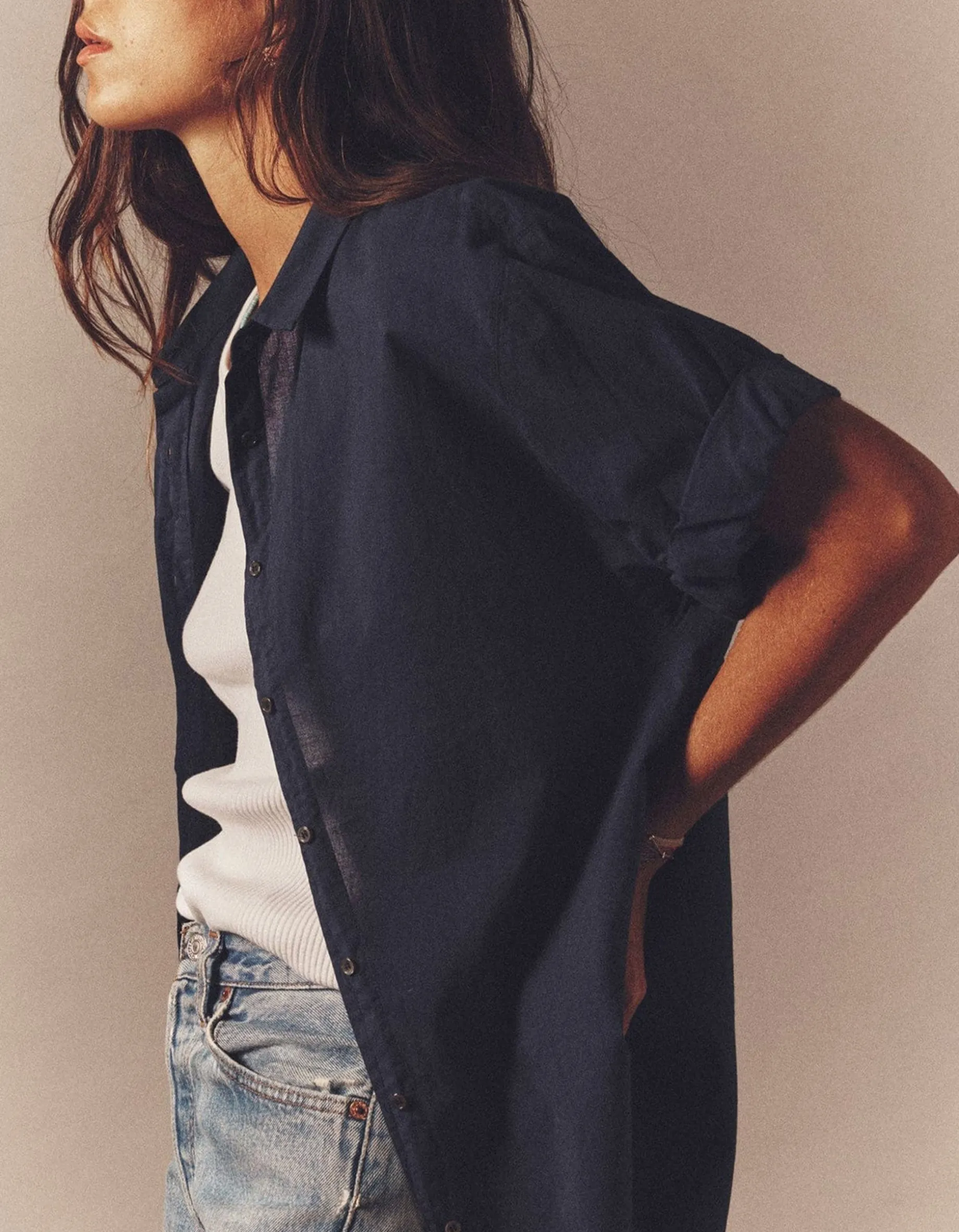 Kurzarm Oversize-Bluse Channing
