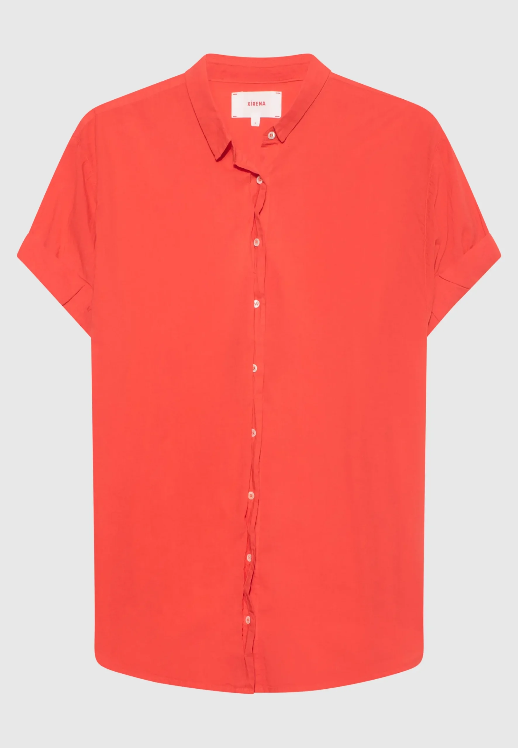Kurzarm-Bluse Channing mit abgerundetem Saum
