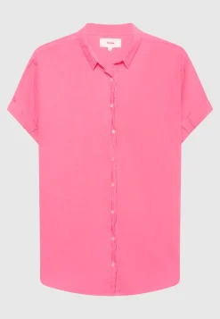 Kurzarm-Bluse Channing mit abgerundetem Saum