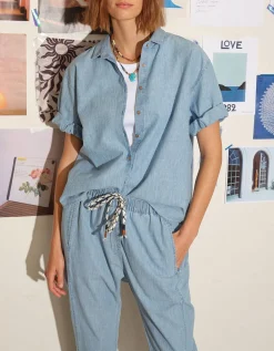 Kurzarm-Jeans Bluse Channing