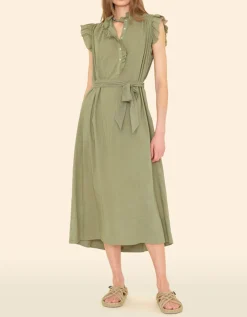 Kurzarm-Kleid April mit Bindegürtel
