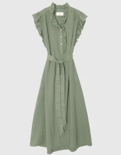 Kurzarm-Kleid April mit Bindegürtel