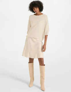 Kurzarm-Woll-Kaschmir-Mix Feinstrickpullover