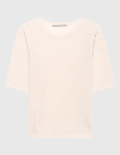 Kurzarm-Woll-Kaschmir-Mix Pullover