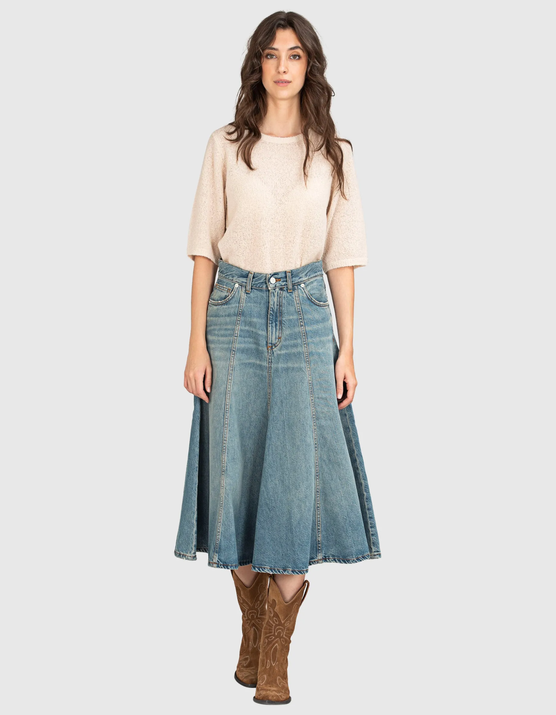 Kurzarm-Woll-Kaschmir-Mix Pullover